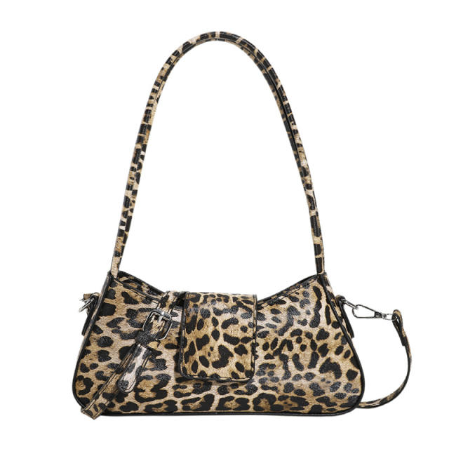 Personality leopard grain pattern PU leather women shoulder bag