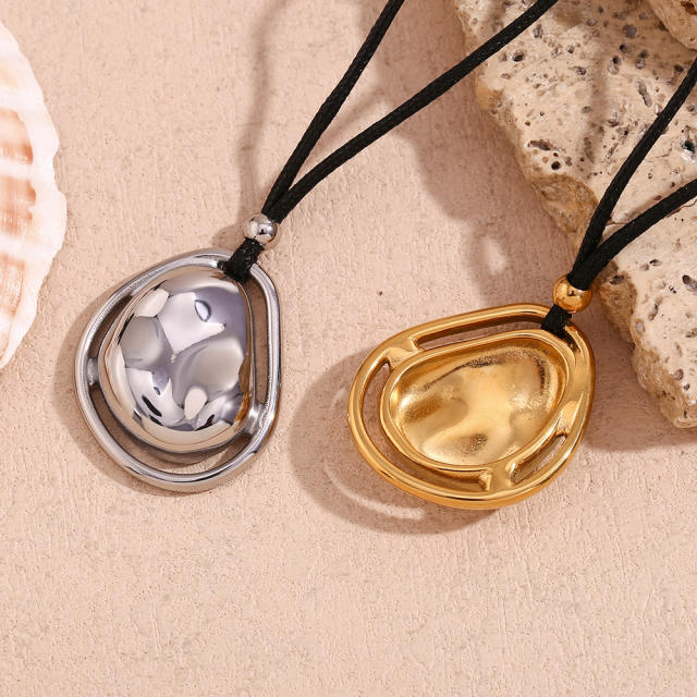 Creative geometric stainless steel pendant necklace