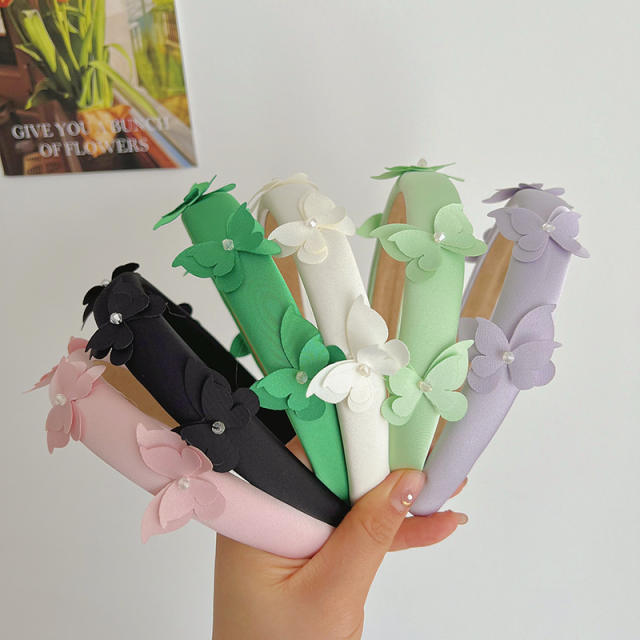 Korean fashion plain color butterfly padded headband