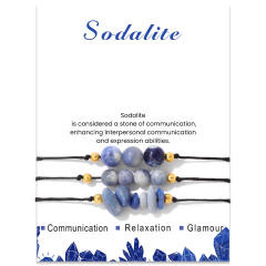 3pcs natural stone beaded best friends bracelet with card