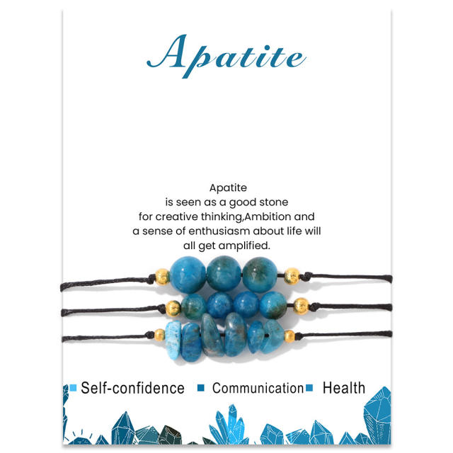 3pcs natural stone beaded best friends bracelet with card