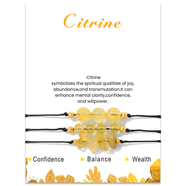 3pcs natural stone beaded best friends bracelet with card