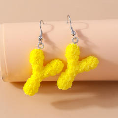 Creative rose flower initial letter summer earrings