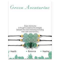 3pcs natural stone beaded best friends bracelet with card