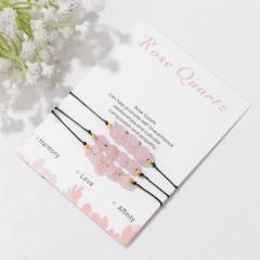 3pcs natural stone beaded best friends bracelet with card