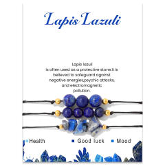 3pcs natural stone beaded best friends bracelet with card