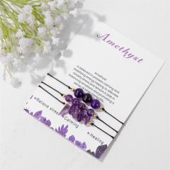 3pcs natural stone beaded best friends bracelet with card