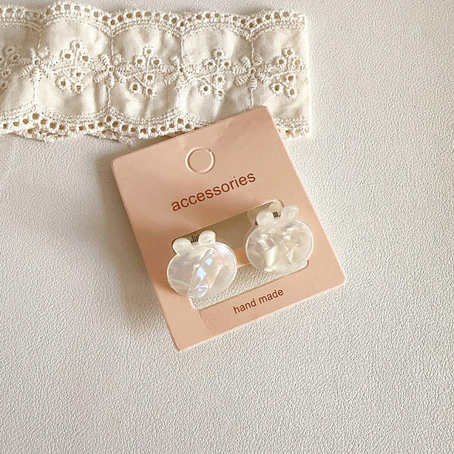 INS laser beige color flower hair clips set for kids