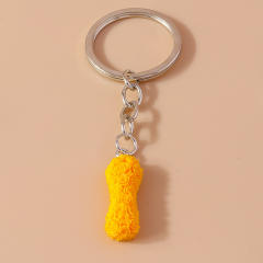 Summer creative rose flower resin initial letter keychain