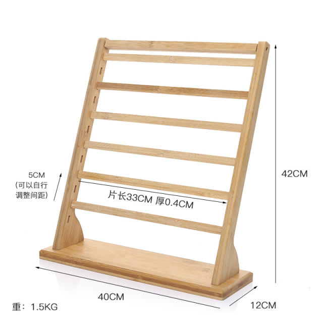 Multi layer bamboo material large display stand for jewelry