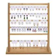 Multi layer bamboo material large display stand for jewelry