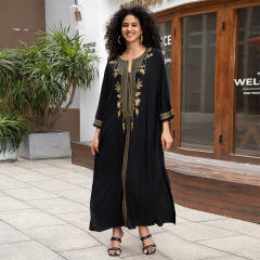 Boho black color long beach swimwear cover up beach dress