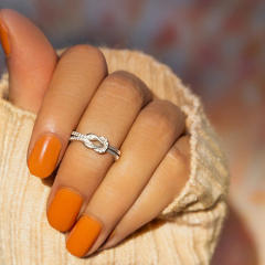 Creaitve knotted design diamond best friends finger rings