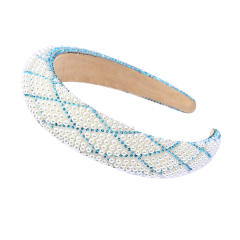 Elegant channel style pearl beaded padded headband