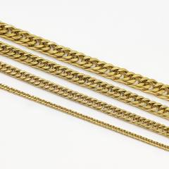 Gold color cuban link chain stainless steel bracelet