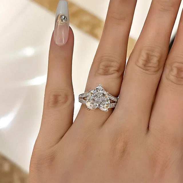 Hot sale diamond heart finger rings