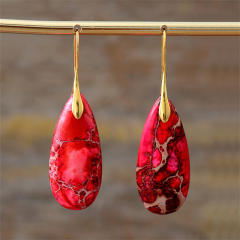 Boho natural trend drop shape stone earrings