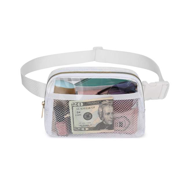 Summer waterproof colorful nylon clear bag clear belt bag for sport