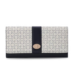 Korean fashion patterned pu leather women large wallet purse
