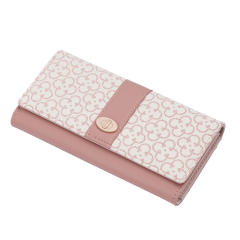 Korean fashion patterned pu leather women large wallet purse