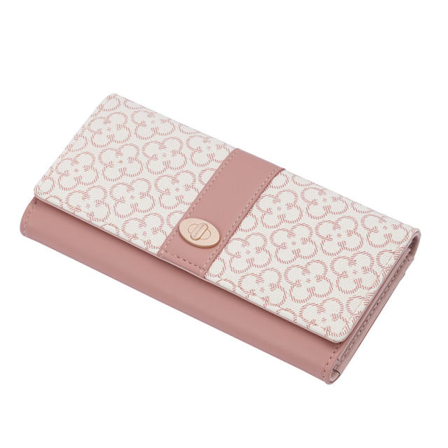 Korean fashion patterned pu leather women large wallet purse