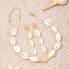 Casual shell choker necklace set beach necklace set