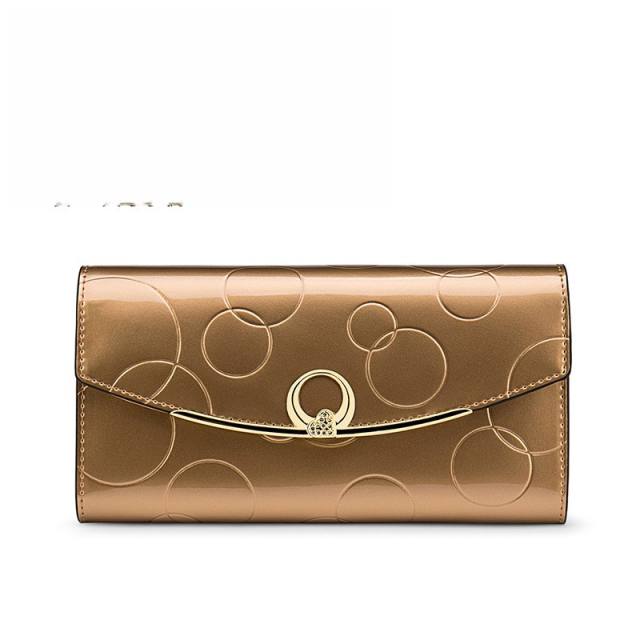 RFID Genuine Leather large size women wallet purse