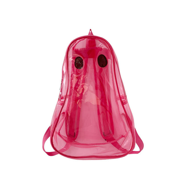 Funny black eye coloful PVC waterproof clear backpack