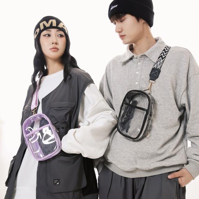 Hot sale summer PVC material clear sling bag beach bag