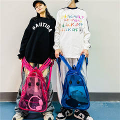 Funny black eye coloful PVC waterproof clear backpack