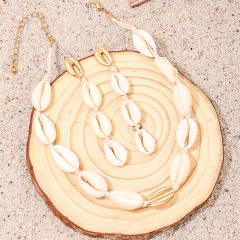 Casual shell choker necklace set beach necklace set