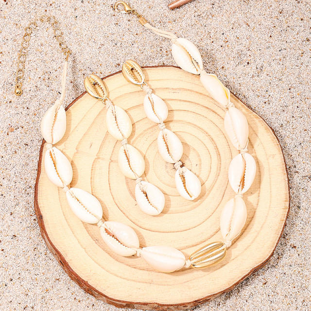 Casual shell choker necklace set beach necklace set