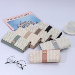 Korean fashion patterned pu leather women large wallet purse