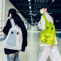 Funny black eye coloful PVC waterproof clear backpack
