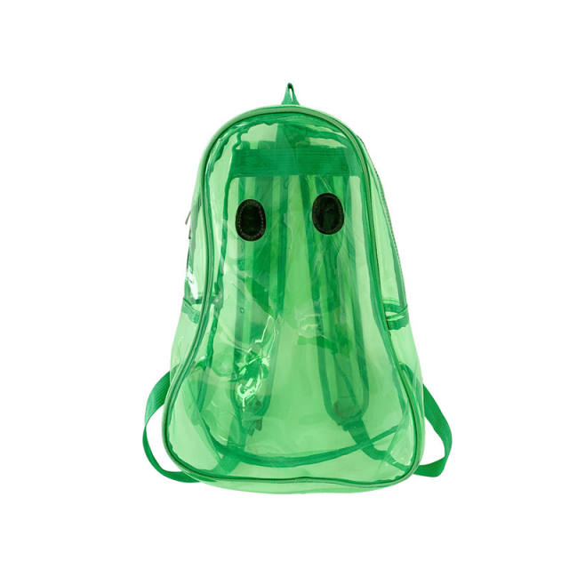 Funny black eye coloful PVC waterproof clear backpack