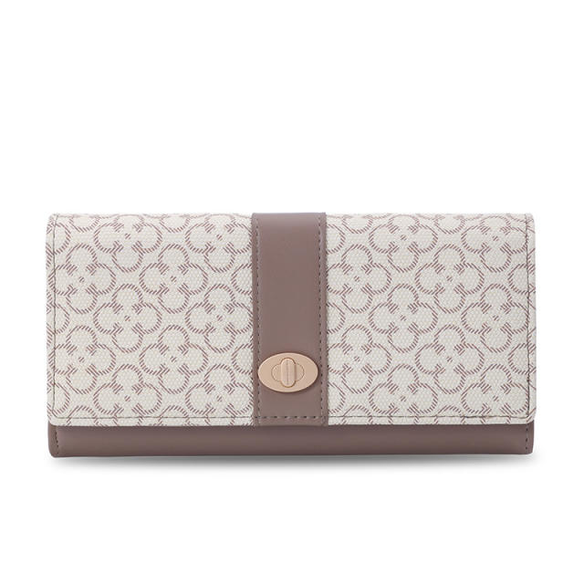 Korean fashion patterned pu leather women large wallet purse