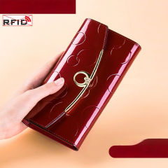 RFID Genuine Leather large size women wallet purse