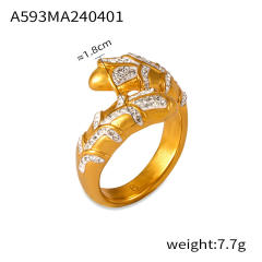 Chunky diamond stainless steel finger rings collection