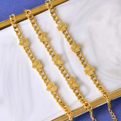 HIPHOP butterfly heart cuban link chain stainless steel bracelet
