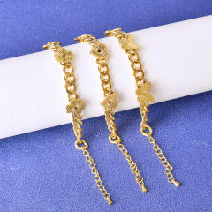 HIPHOP butterfly heart cuban link chain stainless steel bracelet