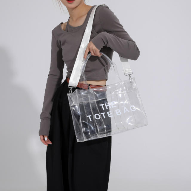 Summer candy color PVC waterproof large size clear bag
