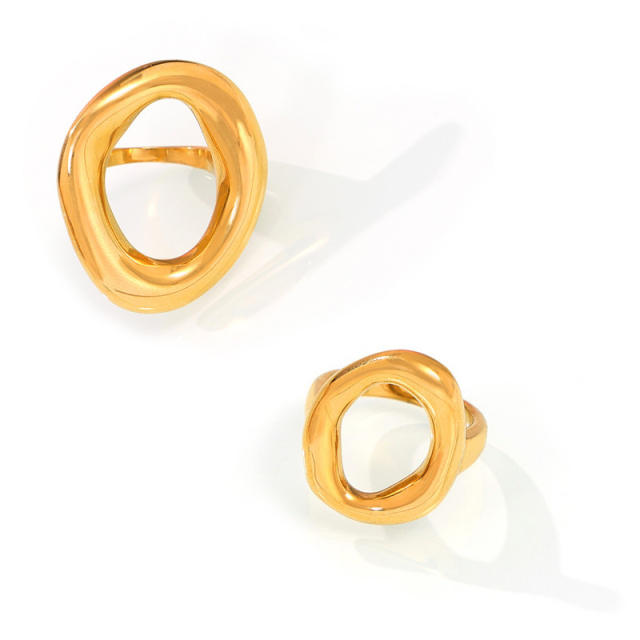 18KG chunky circle stainless steel geometric finger rings