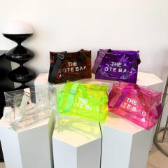 Summer candy color PVC waterproof large size clear bag