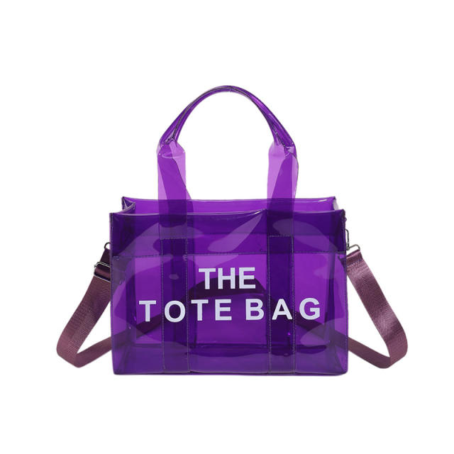 Summer candy color PVC waterproof large size clear bag