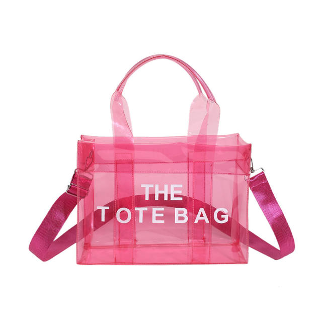 Summer candy color PVC waterproof large size clear bag