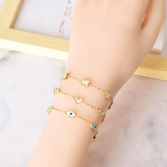 Korean fashion cute bear evil eye stainelss steel bracelet