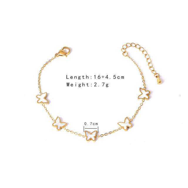 Korean fashion cute bear evil eye stainelss steel bracelet