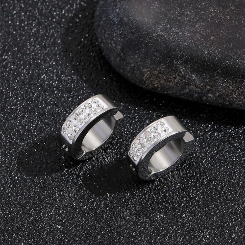 Diamond stainless steel ear cuff for men women