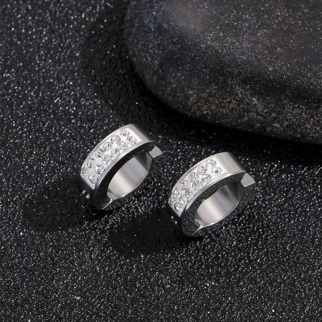 Diamond stainless steel ear cuff for men women
