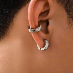 Diamond stainless steel ear cuff for men women